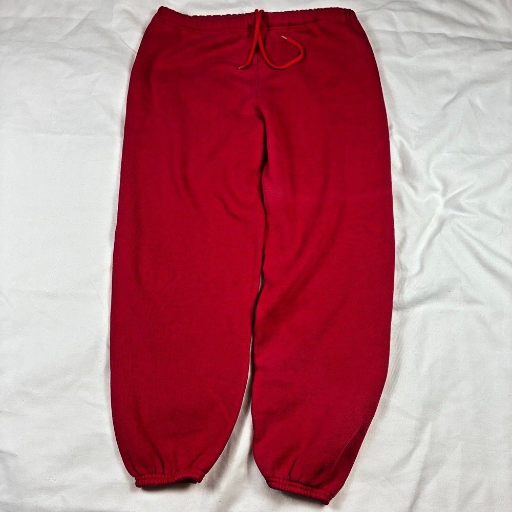 VTG 90s Champion Sweatpants Joggers Red Large USA Made Sports Training No Pocket